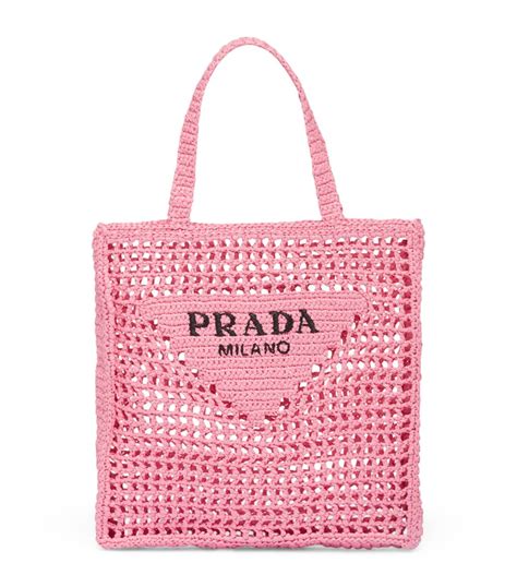 prada crotchet|prada foldable shopping tote.